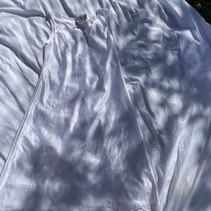 White satin slip dress